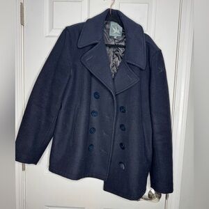 I. Spiewak and Sons Dugan Peacoat Mens M Navy Wool Button
Naval Double Breasted